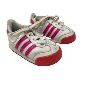 ADIDAS Baby Kids Girls Sz 4 Pink White‎ Original Samoa Tie Sneakers